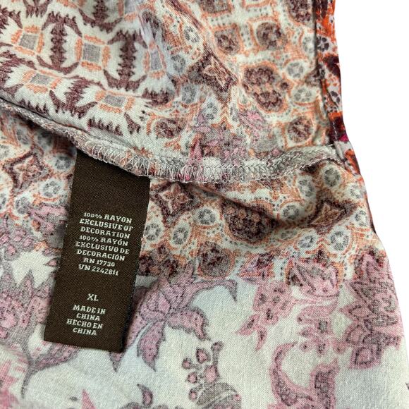 Knox Rose Dress Size XL Purple Red Lilac Bohemian Laced  Buttoned High Low - Picture 9 of 12